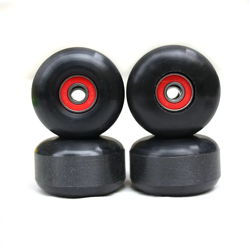 New Black 4Pcs PU Skateboard Wheels 52mm*30mm 100A High-Density Free 8Pcs Bearings Skate Wheel for Skateboard - Image 2