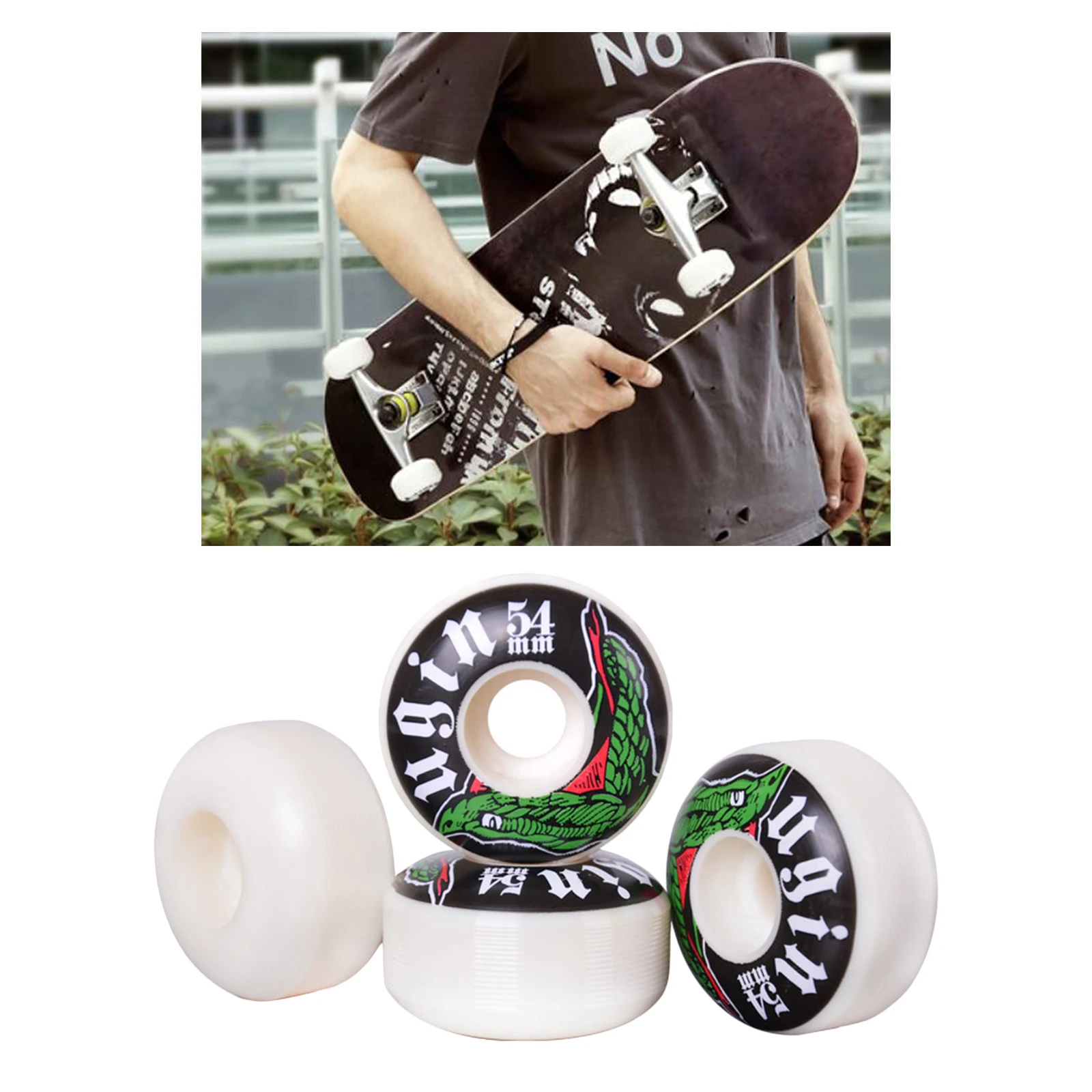 4Pack Cruiser Skateboard Wheels PU Skateboard Wheels Longboard Skateboard Replacement Wheel Set for Basic Skateboarding - Image 8