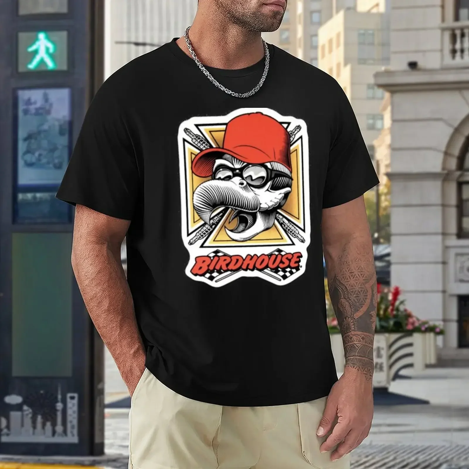 Vintage Birdhouse Tony Hawk Bird House Hook Ups Skate Brand Cartoon Hookups Hook-Ups Grim Reaper(1) T-Shirt - Image 11