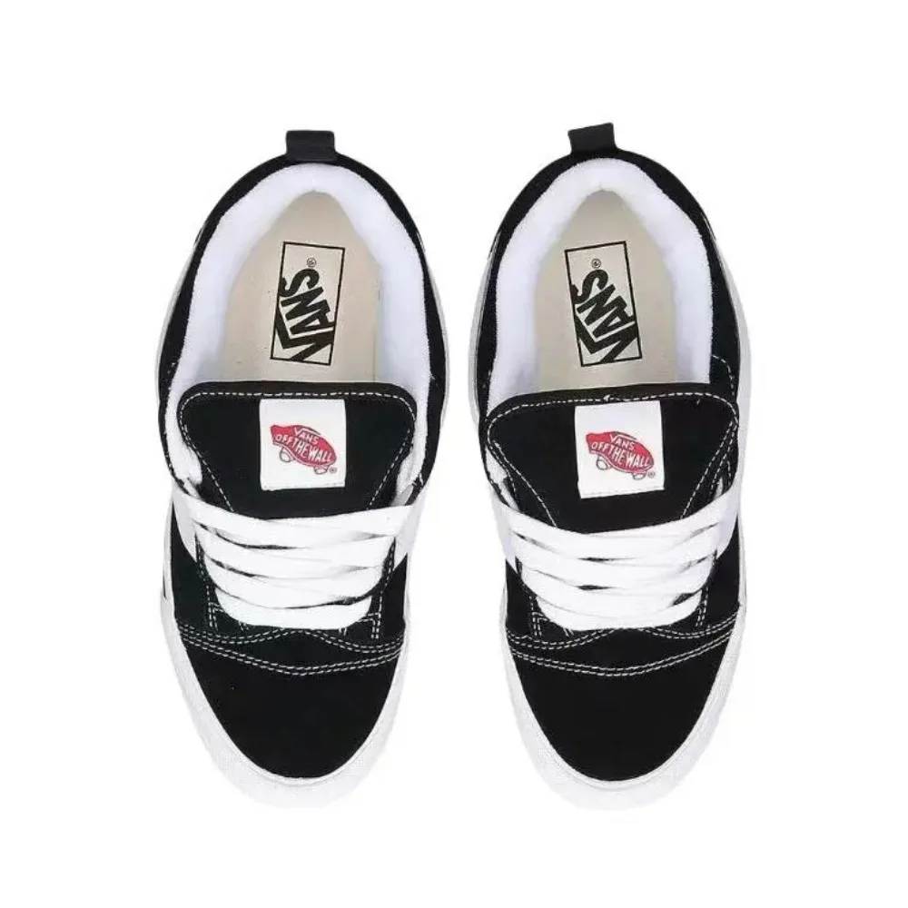 Vans Knu Skool Retro Unisex Black and White Colorway Lightweight, Comfortable, Everyday Low-Top Skate Shoes VN0009QC6BT1 - Image 4