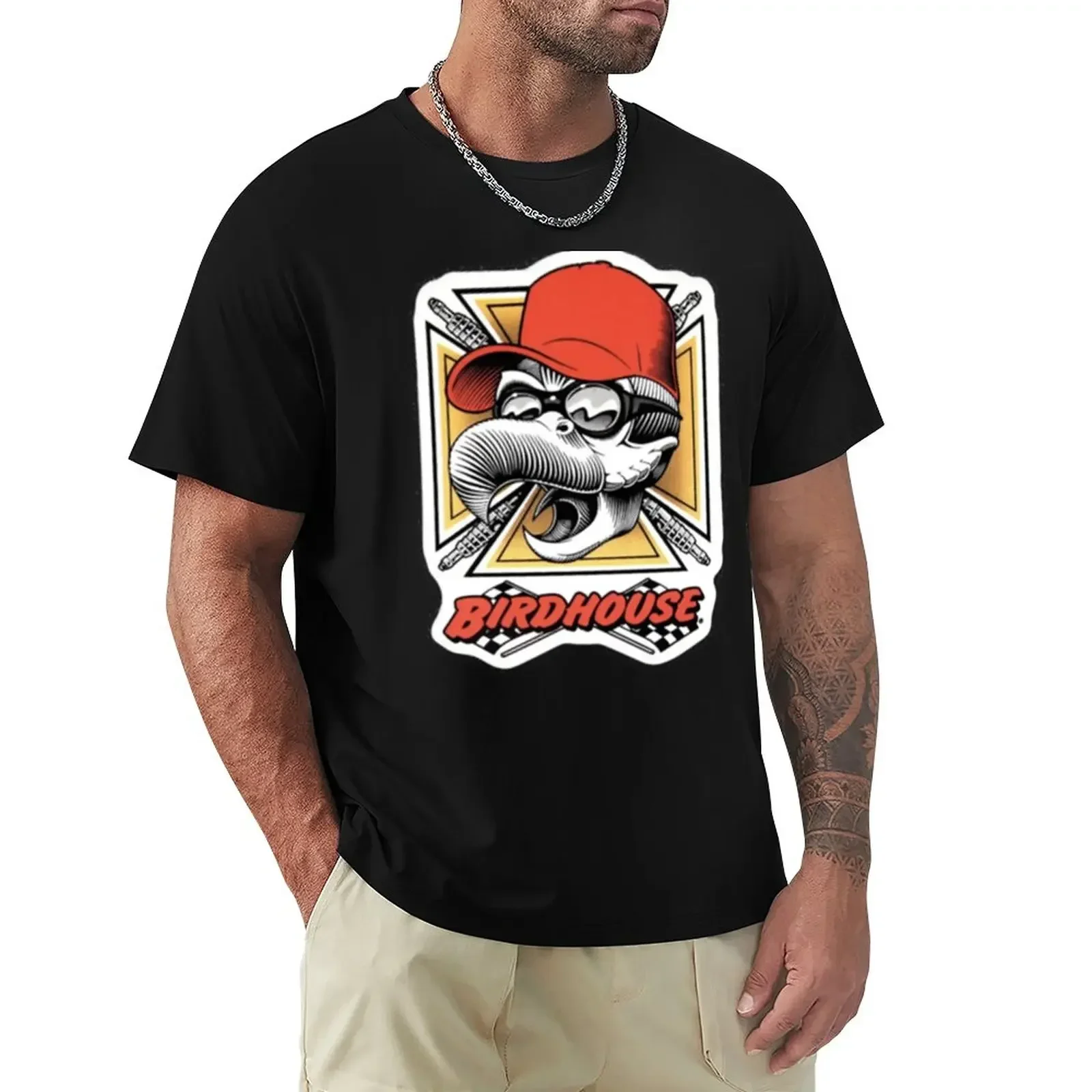 Vintage Birdhouse Tony Hawk Bird House Hook Ups Skate Brand Cartoon Hookups Hook-Ups Grim Reaper(1) T-Shirt