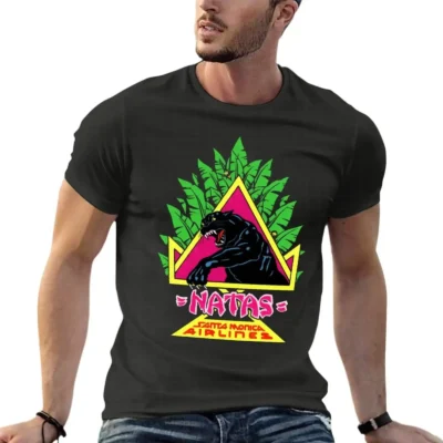 Vintage Santa Monica Airlines Natas Kaupas Funny Oversized T Shirt Printed Men Clothes 100% Cotton Streetwear Plus Size Top Tee
