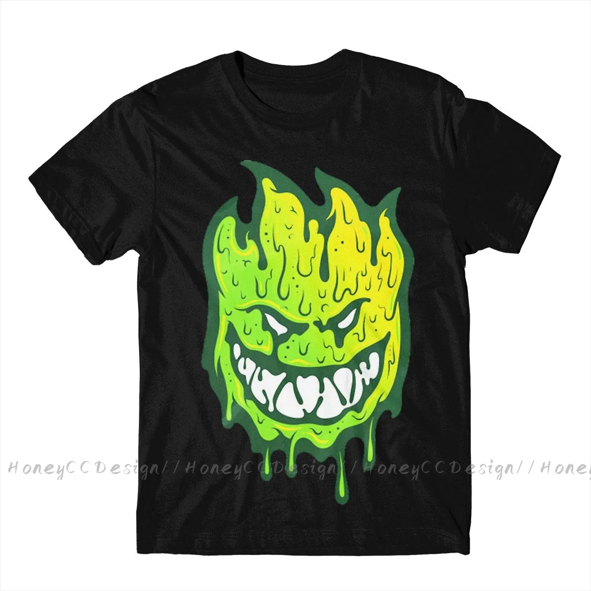 Spitfire Cool Skate Green Slime Fuuny Print Cotton T-Shirt Camiseta Hombre For Men Fashion Streetwear Shirt Gift - Image 5