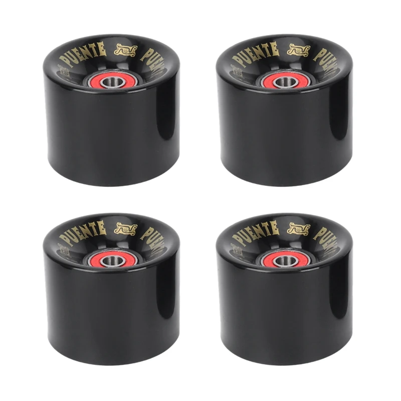 PUENTE 4Pcs/Set Cruiser Skateboard Wheels PU Wheels Long Board Cruiser Wheels with ABEC-9 Bearings