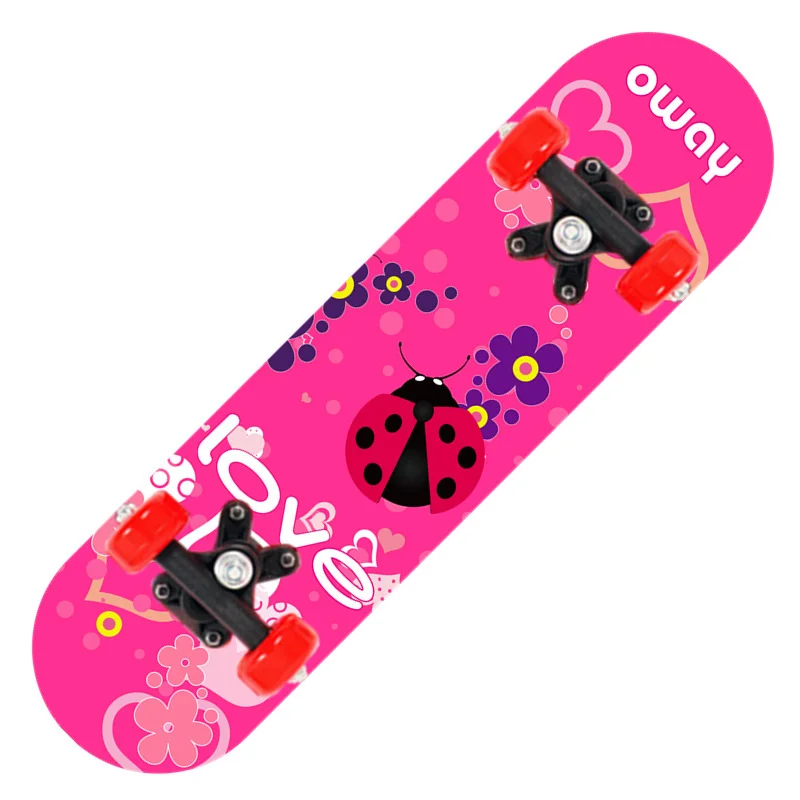 New Cartoon Four-wheel Skateboard Children Beginner Skateboards Maple Wood Deck Skate Board Outdoor Double Rocker Skateboard - Image 2