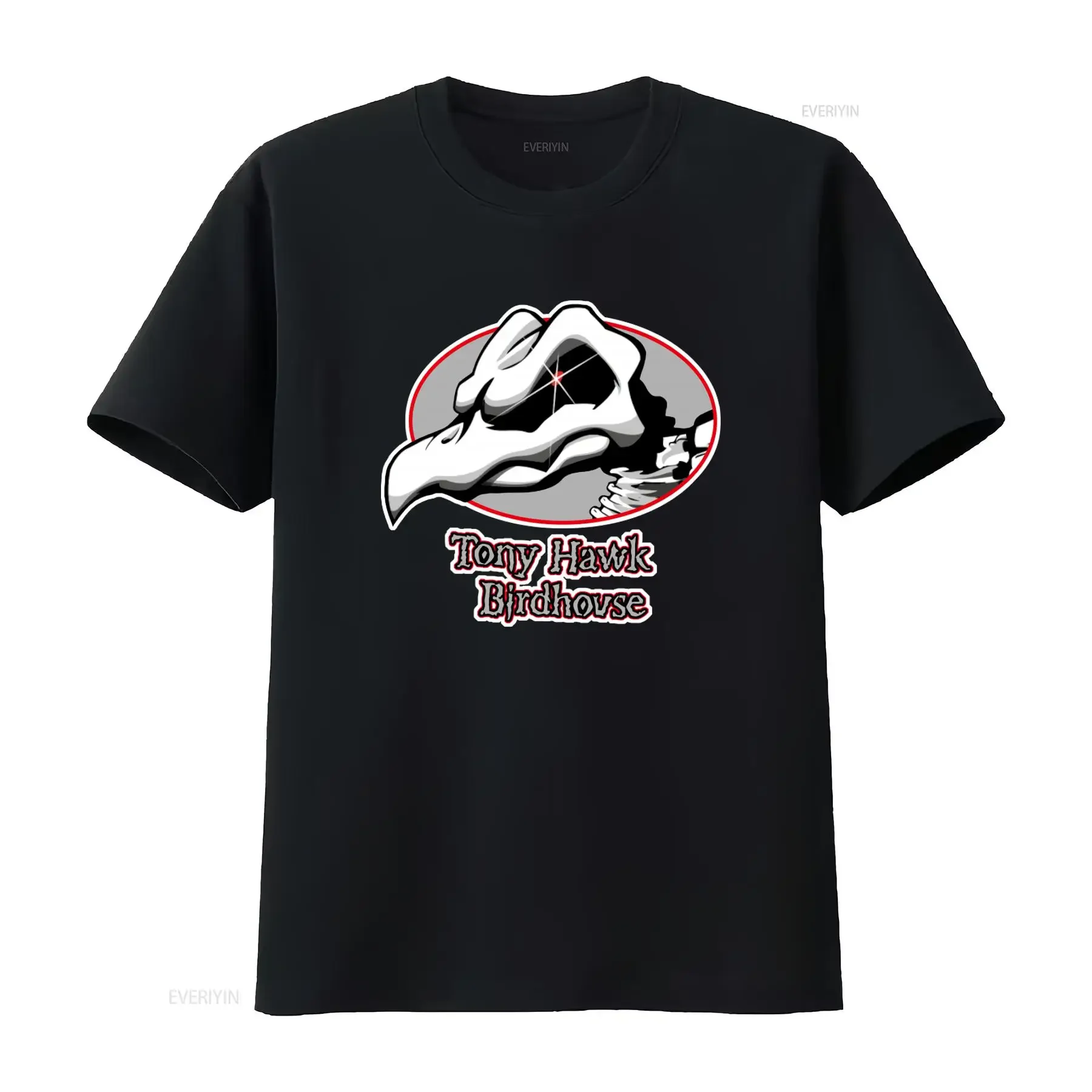BIRDHOUSE TONY HAWK Print T Shirt Stylish Unique Design for Skateboarding Fans vintage Washed homme Versatile Casual
