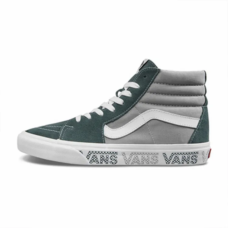 Vans SK8 Letter Trim Design Stylish, Comfortable, Versatile High-Top Skate Shoes Unisex Grey-Green VN0A4BV6X0P