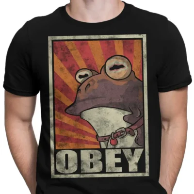 Obey Printed T-shirt Men Casual Cotton Funny Short Sleeve Oversized Y2k Tee Shirt Loose Soft Street Hip Hop Female Male Clothing