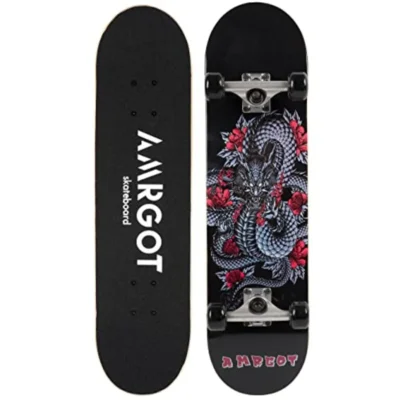 Skateboards for Beginners 318 inches Complete Skateboards for Boys Girls and Adults 7 Layer Maple Wood Double Kick Deck Concave