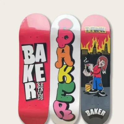 Double Rocker Baker Skateboard Deck - Made with 100% Canadian Maple, 7 Ply Construction