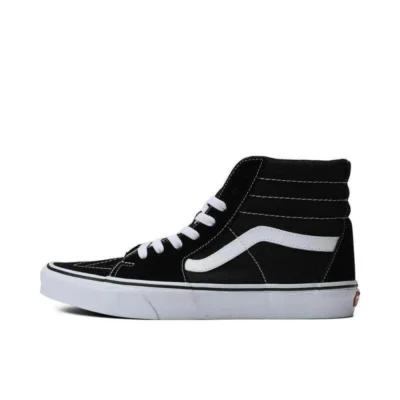 Vans SK8 Canvas Classic Versatile Fashion High-Top Skate Shoes (Unisex) - Black VN000D5IB8C