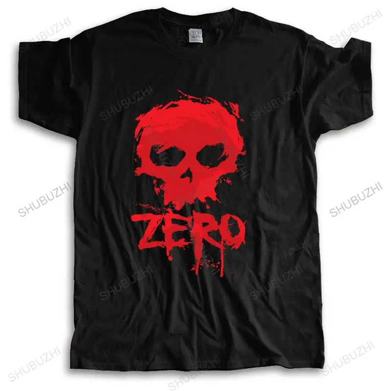 New ZERO Original Skate Vintage Skull Men's Black T-Shirt Size S To 3XL Summer loose Short Sleeves Cotton T Shirt Top Tee