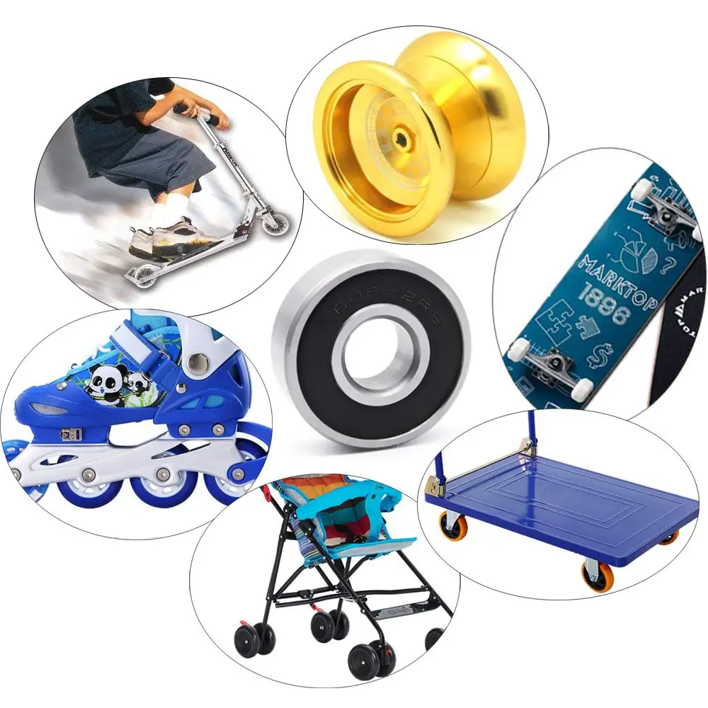 608 6200 6201 6202 6203 6204 6205 6206 6207 6208 RS 2RS Skateboard Double Shielded Ball Bearings Small Bearing Replacement Parts - Image 14